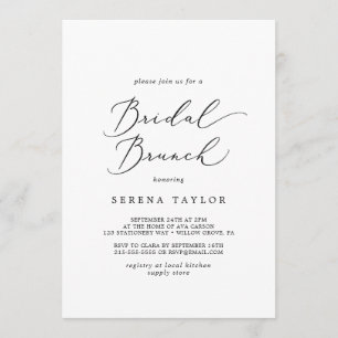 Invitation Brunch nuptial en calligraphie noire