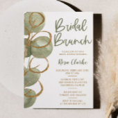 Invitation Brunch nuptial Eucalyptus vert et Gold Foil