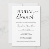Invitation Brunch nuptial | Fête des mariées noire et blanche (Devant)
