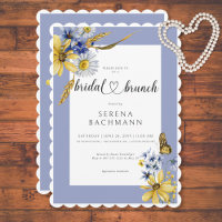 Brunch nuptial Fleur sauvage bleu et jaune rustiqu