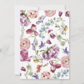 Invitation Brunch nuptial Fleur sauvage coloré (Dos)