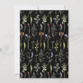 Invitation Brunch nuptial Fleur sauvage Floral Ditsy Dark (Dos)