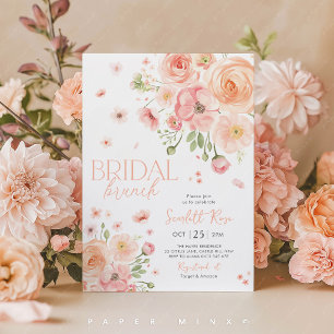Invitation Brunch nuptial Floral Amour en fleur brillant