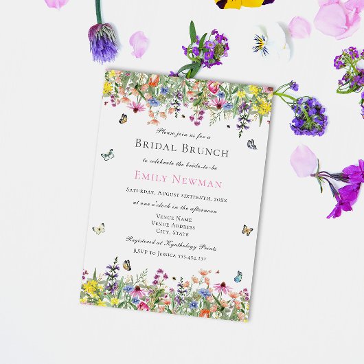 Invitation Brunch nuptial floral d'été