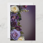 Invitation Brunch nuptial floral foncé mauve et lavande (Dos)