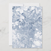 Invitation Brunch nuptial floral moderne bleu et blanc (Dos)