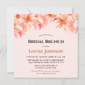 Invitation Brunch nuptial floral orange (Devant)