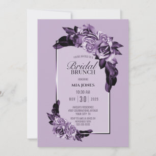 Invitation Brunch nuptial floral Rose violet