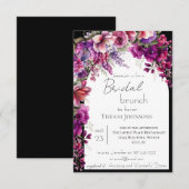 Invitation Brunch nuptial Fuchsia Lavender Floral (Devant / Derrière)