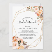 Invitation Brunch nuptial géométrique en or rustique (Devant)