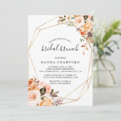 Invitation Brunch nuptial géométrique en or rustique (Debout devant)