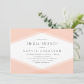 Invitation Brunch nuptial géométrique et de couleur pâle (Debout devant)