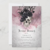 Invitation Brunch nuptial gothique noir et bordeaux (Devant)