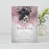 Invitation Brunch nuptial gothique noir et bordeaux (Debout devant)