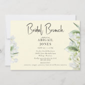Invitation Brunch nuptial Hydrangeas blanc jaune (Devant)