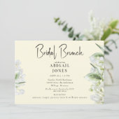 Invitation Brunch nuptial Hydrangeas blanc jaune (Debout devant)