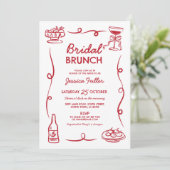 Invitation Brunch nuptial main lunaire tiré chic français (Debout devant)