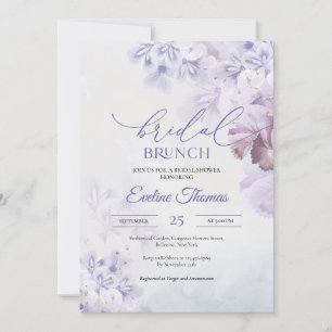 Invitation Brunch nuptial mauve rose bleu lilas printanier