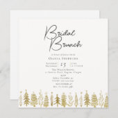 Invitation Brunch nuptial minimaliste d'or moderne (Devant / Derrière)