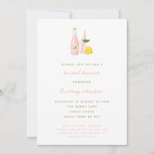 Invitation Brunch nuptial minimaliste en limonade rose (Devant)