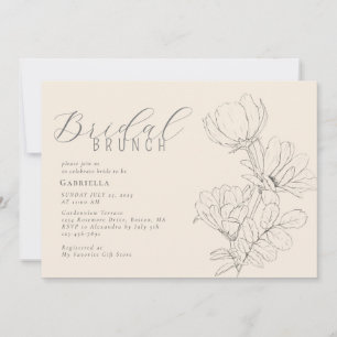 Invitation Brunch nuptial minimaliste floral clair moderne