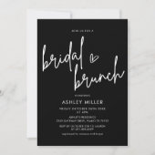 Invitation Brunch nuptial minimaliste noir (Devant)