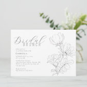 Invitation Brunch nuptial minimaliste noir blanc (Debout devant)