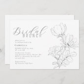 Invitation Brunch nuptial minimaliste noir blanc (Devant / Derrière)