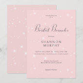 Invitation Brunch nuptial minimaliste rose moderne (Devant / Derrière)