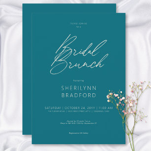 Invitation Brunch nuptial minimaliste Turquoise moderne