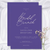 Invitation Brunch nuptial minimaliste violet moderne