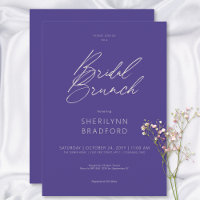Brunch nuptial minimaliste violet moderne