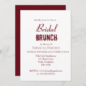 Invitation Brunch nuptial moderne Bold Bourgogne (Devant / Derrière)