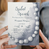 Invitation Brunch nuptial moderne de perles blanches