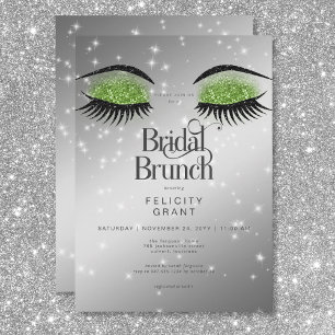 Invitation Brunch nuptial moderne Emerald Green Glam Eyes