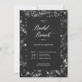 Invitation Brunch nuptial moderne en verre noir (Devant)