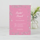 Invitation Brunch nuptial moderne en verre rose (Debout devant)