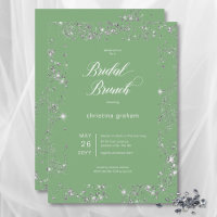 Brunch nuptial moderne en verre vert diamant cadre