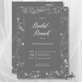 Invitation Brunch nuptial moderne Gris Glam Diamond Frame