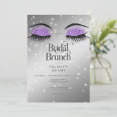 Invitation Brunch nuptial moderne Lavender violet des yeux gl (Debout devant)