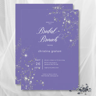 Invitation Brunch nuptial moderne Lavender White Glam Diamond