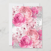 Invitation Brunch nuptial moderne rose et argent (Dos)