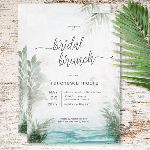 Invitation Brunch nuptial moderne Tropical Sea & Palms