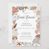 Invitation Brunch nuptial moderne Tropical Seashell Frame (Devant)