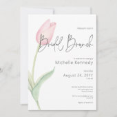 Invitation Brunch nuptial moderne Tulip rose solo (Devant)