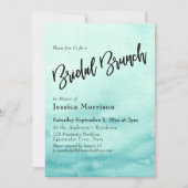 Invitation Brunch nuptial Ombre turquoise Watercolor (Devant)