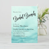 Invitation Brunch nuptial Ombre turquoise Watercolor (Debout devant)