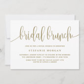 Invitation Brunch nuptial or et blanc jolie calligraphie (Devant)