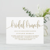 Invitation Brunch nuptial or et blanc jolie calligraphie (Debout devant)