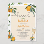 Invitation Brunch nuptial Orange Blossom et Bubbly Mimosa  (Devant / Derrière)